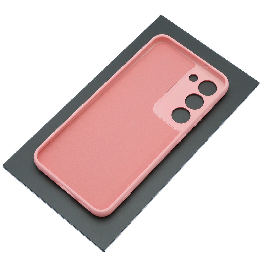 Чехол накладка Silicon Cover для SAMSUNG Galaxy S23, защита камеры, силикон, бархат, цвет розовый