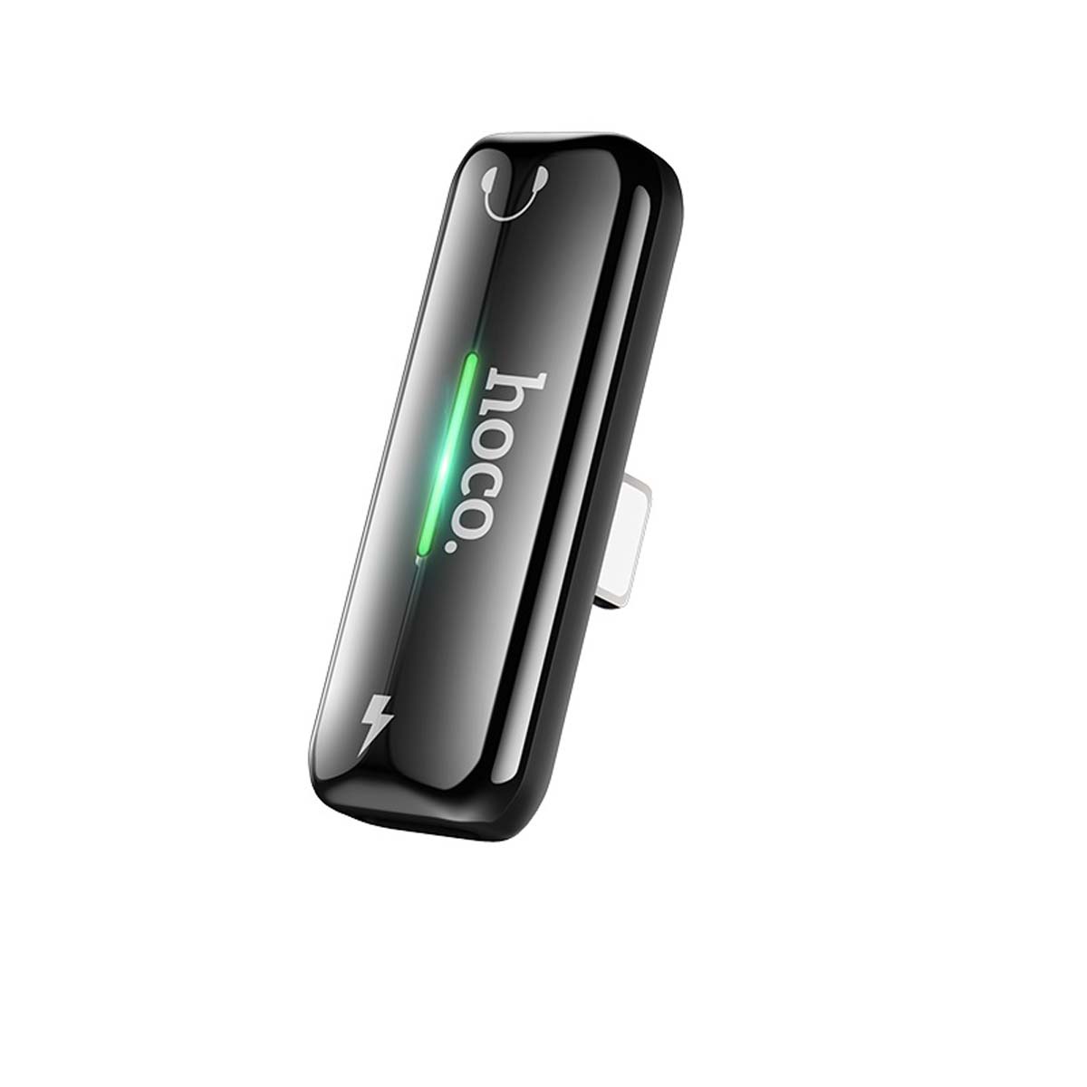 Цифровой аудио конвертер, переходник, HOCO LS27 APPLE Lightning 8 pin на 2 APPLE Lightning 8 pin, цвет черно серый