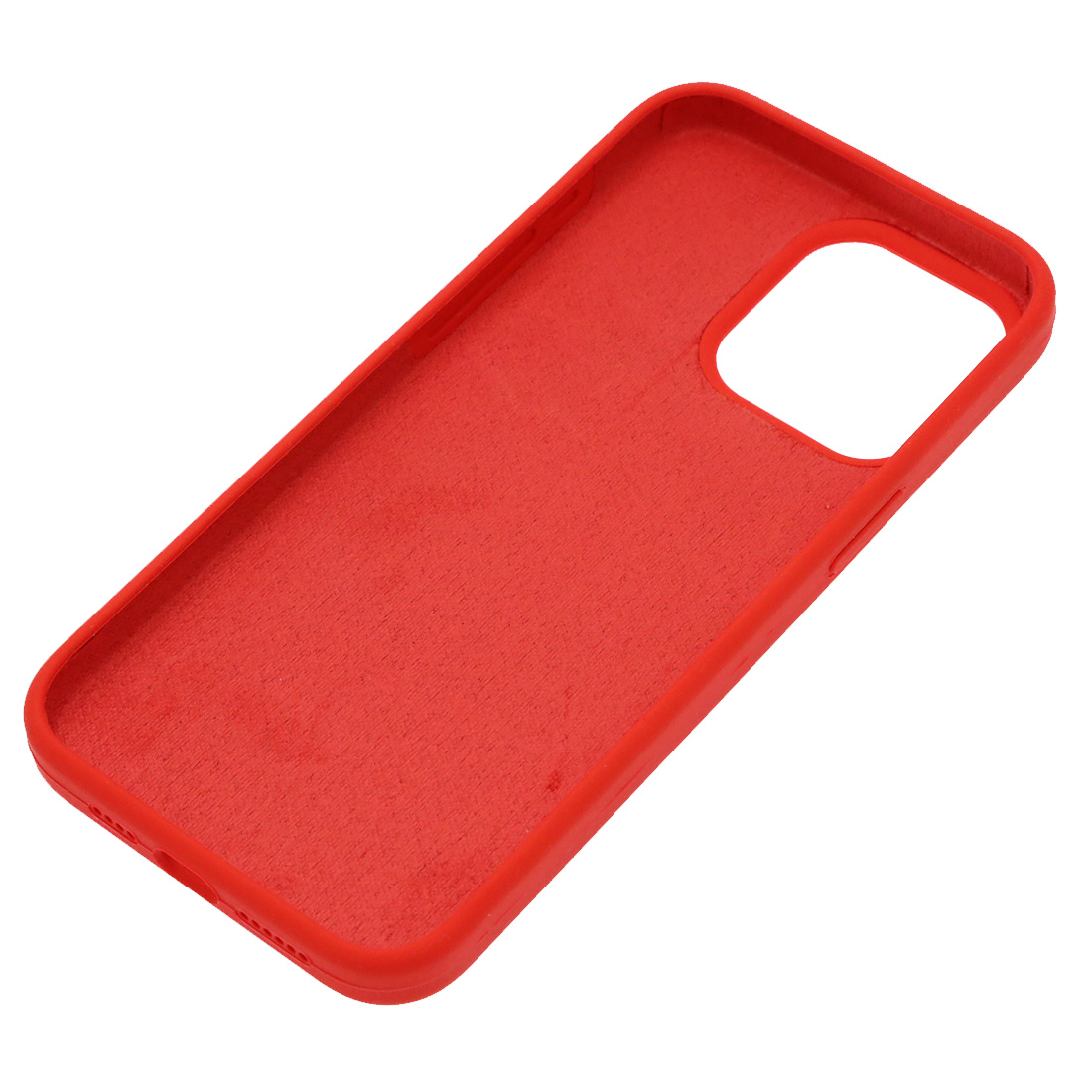 Чехол накладка Silicone Case для APPLE iPhone 15 Pro Max, бархатная подложка, цвет красный
