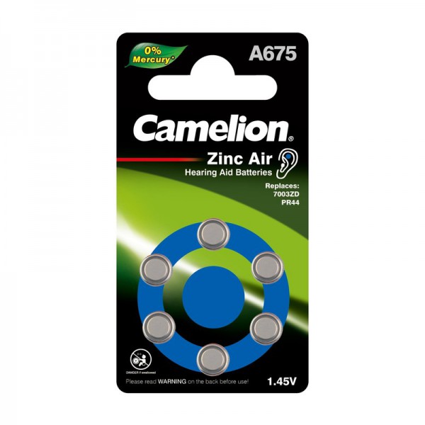 Батарейка Camelion ZA675 (PR44,AC675,DA675) BL6 (для слуховых аппаратов)