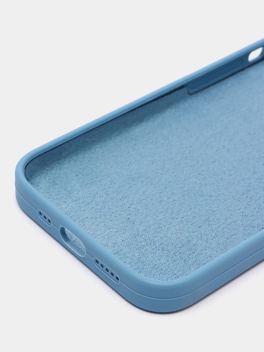 Чехол накладка Silicone Case для APPLE iPhone 13 Pro Max, с поддержкой MagSafe, защита камеры, силикон, бархат, цвет небесно-голубой
