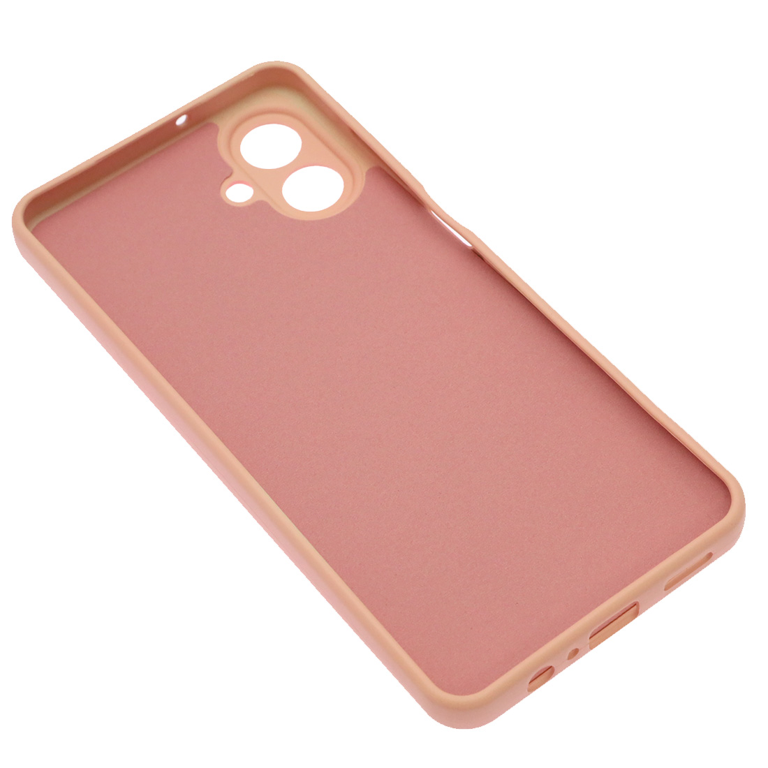 Чехол накладка Silicon Cover для SAMSUNG Galaxy A07, защита камеры, силикон, бархат, цвет розовый песок