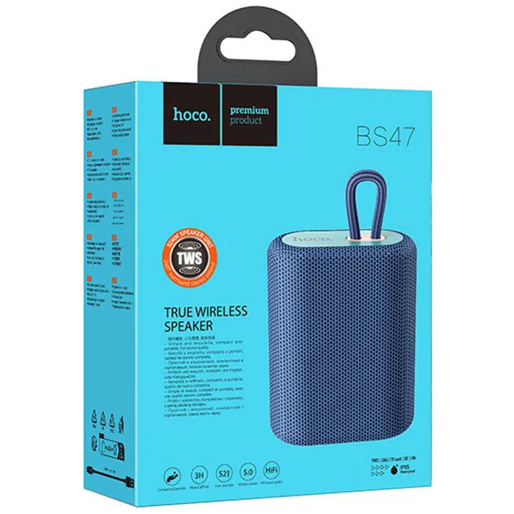 Портативная аудио колонка, HOCO BS47, цвет темно синий