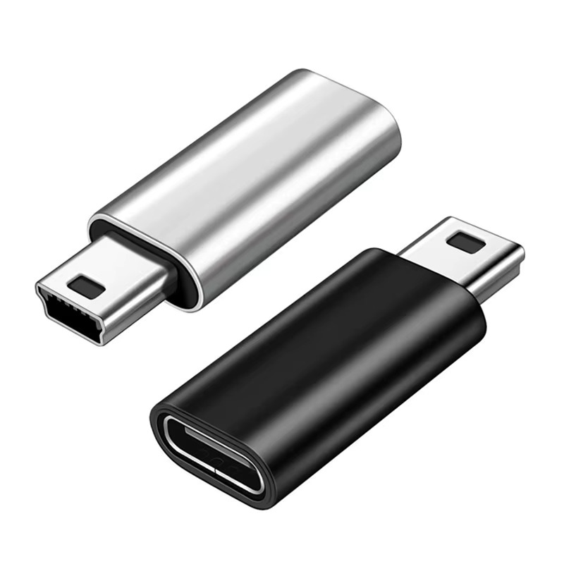 Адаптер, переходник с Type-C на Mini USB 5-pin, цвет черный
