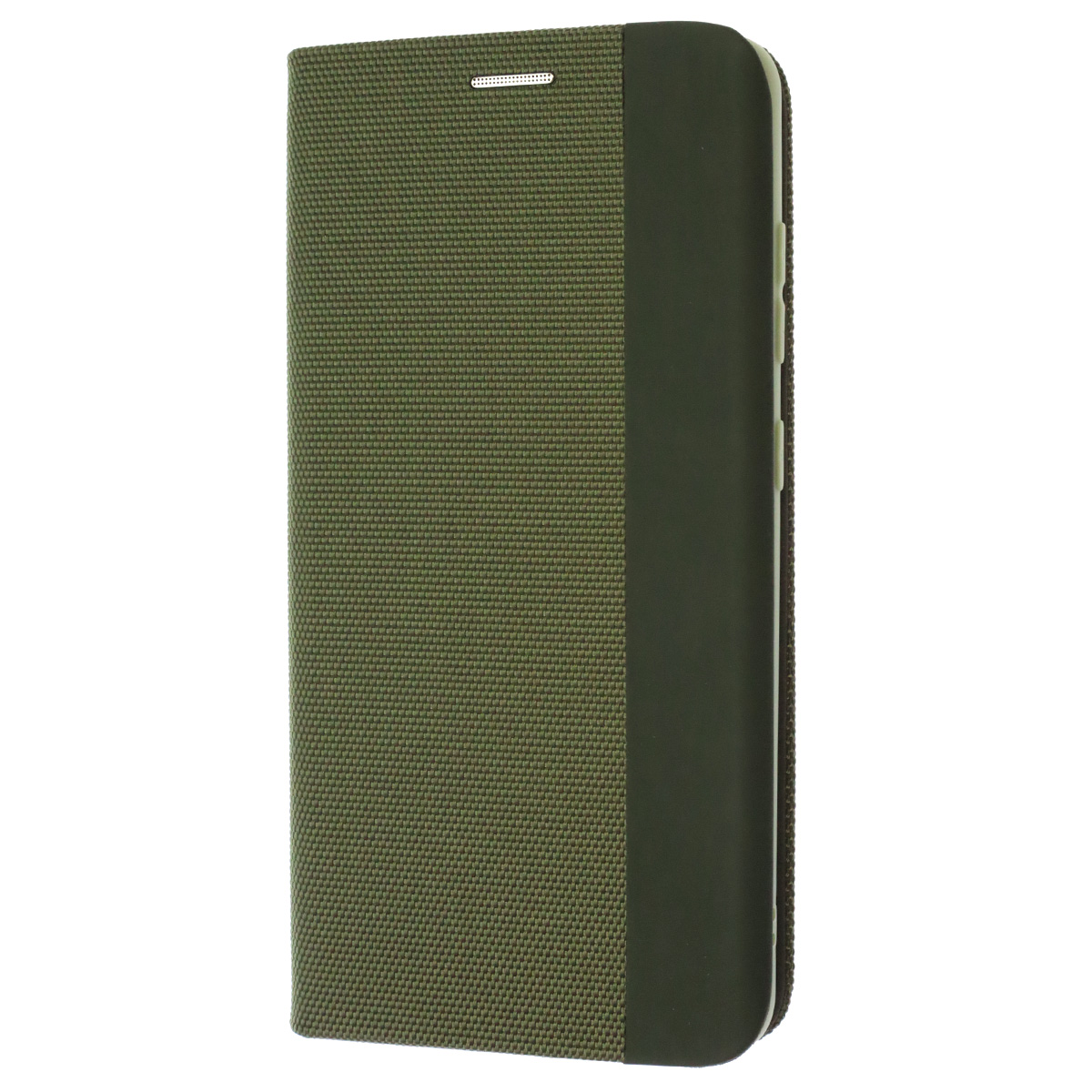 Чехол книжка MESH для SAMSUNG Galaxy A52 (SM-A525), текстиль, силикон, бархат, визитница, цвет зеленый