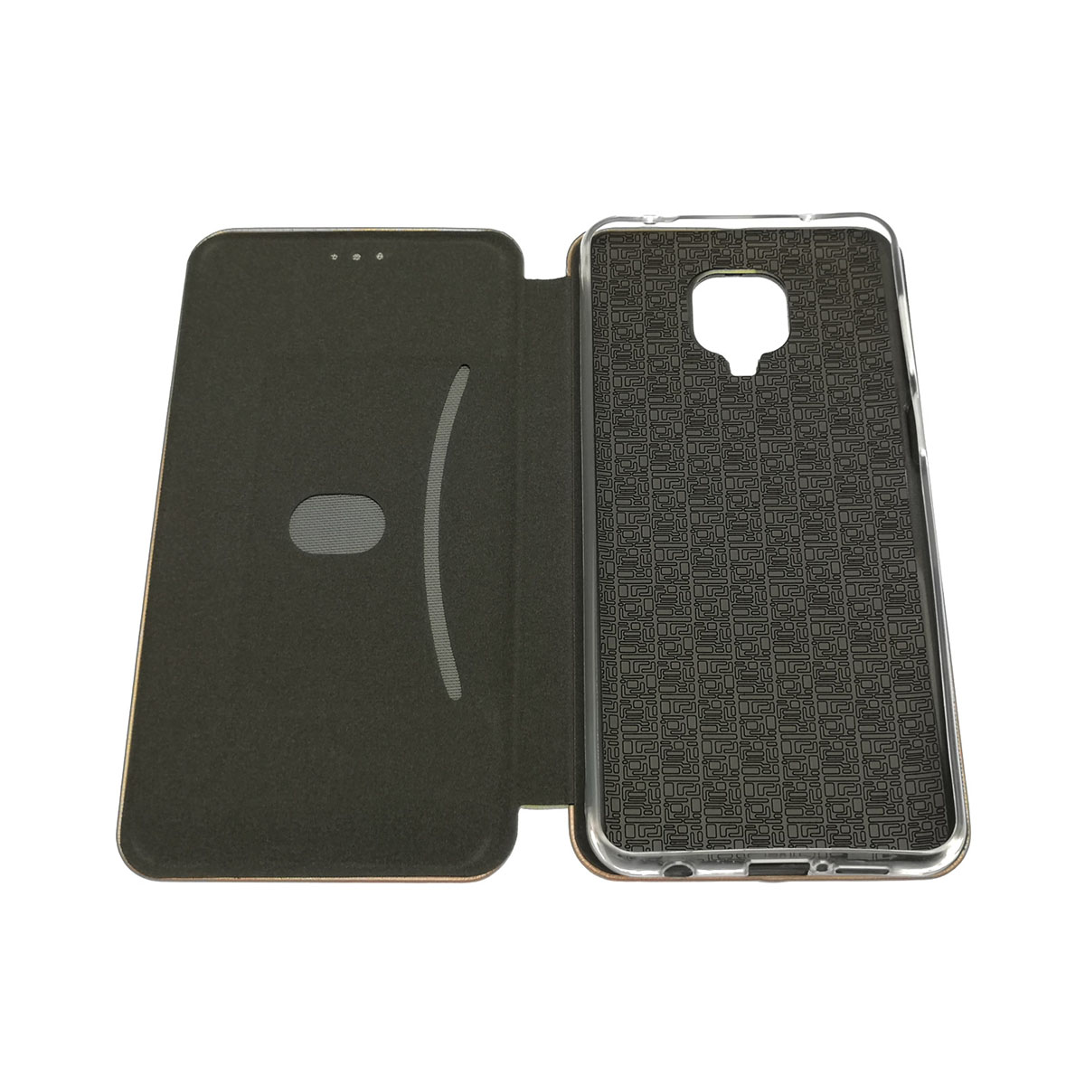 Чехол книжка STYLISH для XIAOMI Redmi Note 9 Pro, Redmi Note 9S, экокожа, визитница, цвет золотистый.