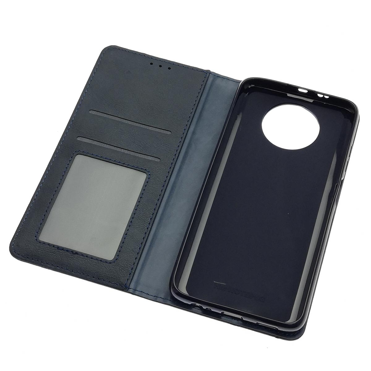 Чехол книжка WALLET для XIAOMI Redmi Note 9T, экокожа, визитница, цвет темно синий