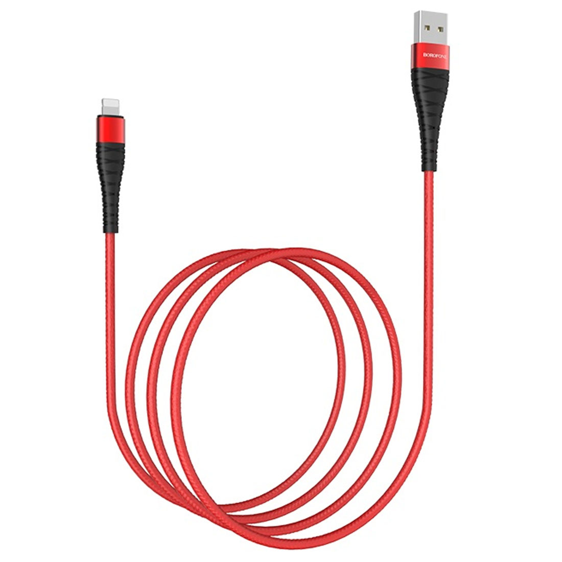 Кабель BOROFONE BX32 Munificent Lightning 8 pin, 2.4A, длина 1 метр, цвет красный