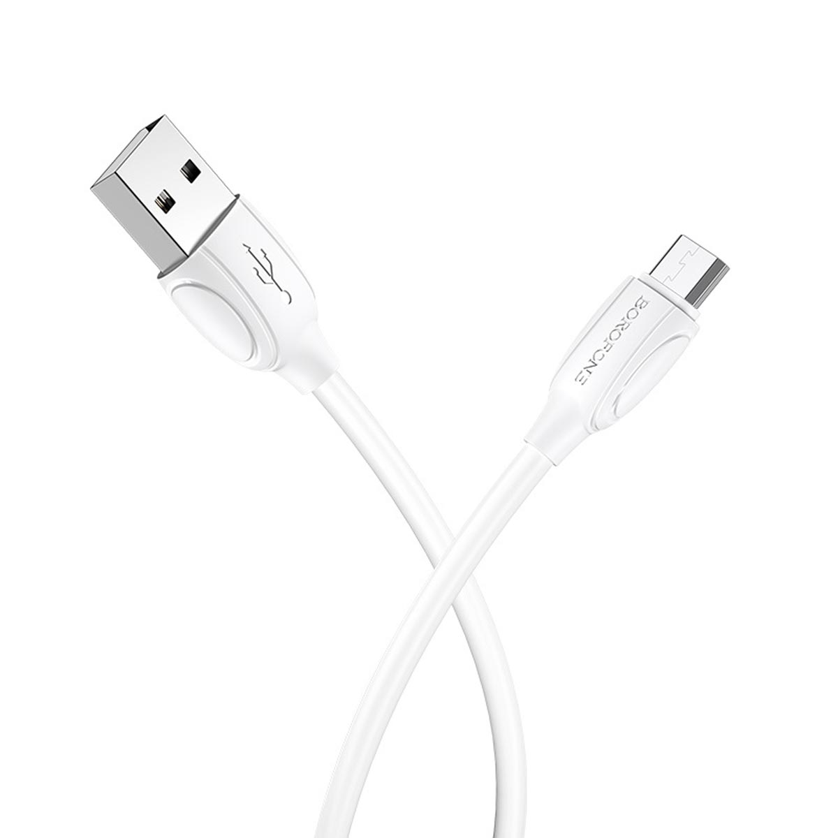 Кабель BOROFONE BX19 Benefit  Micro USB, 2.4A, длина 1 метр, силикон, цвет белый