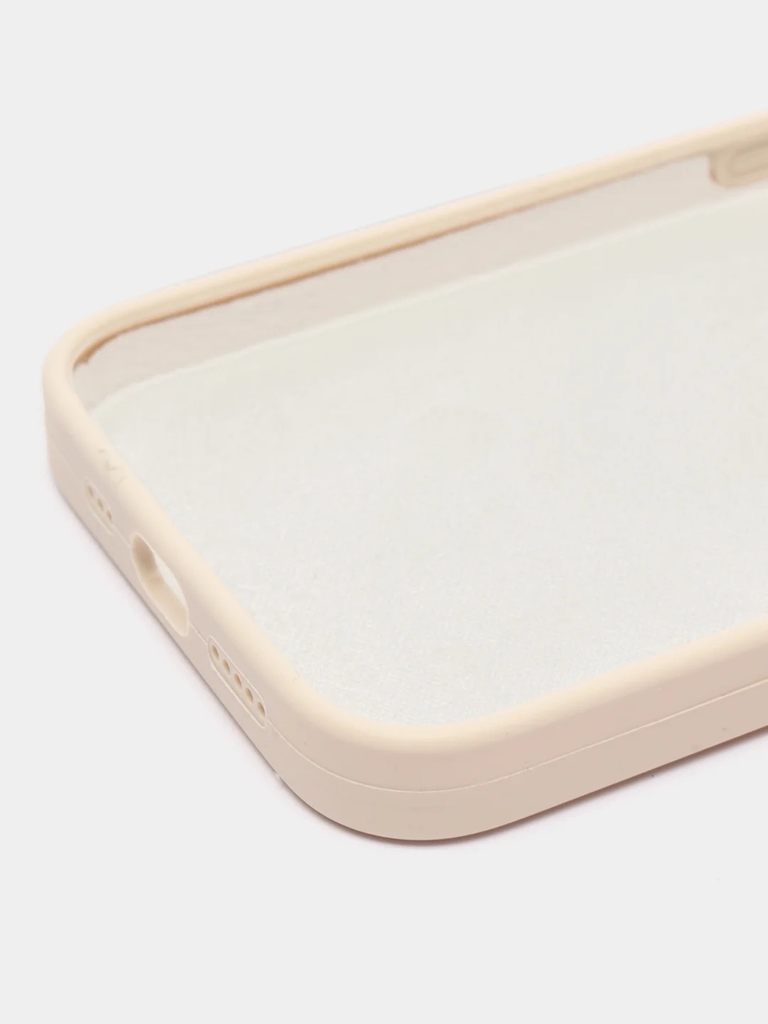 Чехол накладка Silicone Case для APPLE iPhone 13 Pro Max, с поддержкой MagSafe, защита камеры, силикон, бархат, цвет светло-бежевый