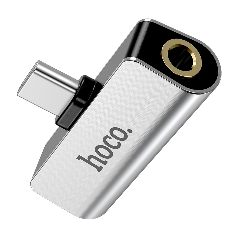 Переходник, аудио адаптер HOCO LS26 адаптер Type-C на 3.5 мм зарядный ток 1.5А поддержка микрофона.