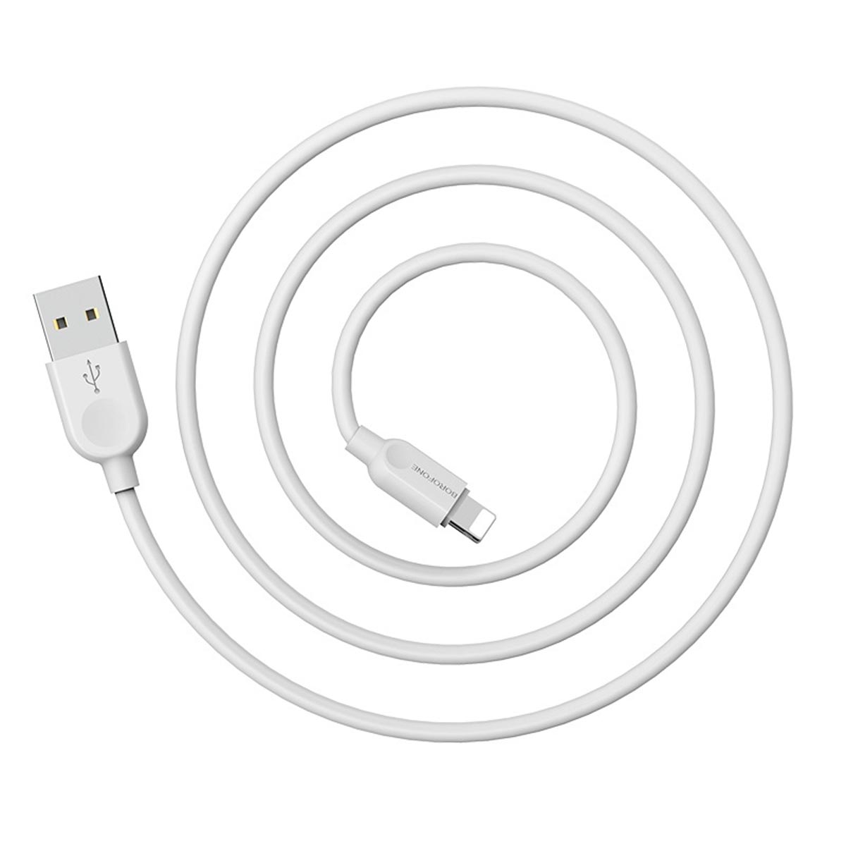 Кабель BOROFONE BX14 LinkJet Lightning 8 pin, 2.4А, длина 2 метра, силикон, цвет белый