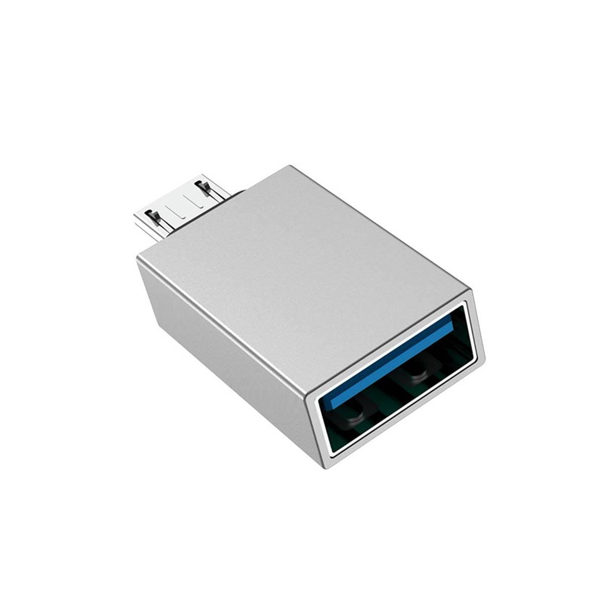 Адаптер, переходник, конвертер BOROFONE BV2 USB на Micro USB, поддержка OTG, USB3.0, цвет серебристый