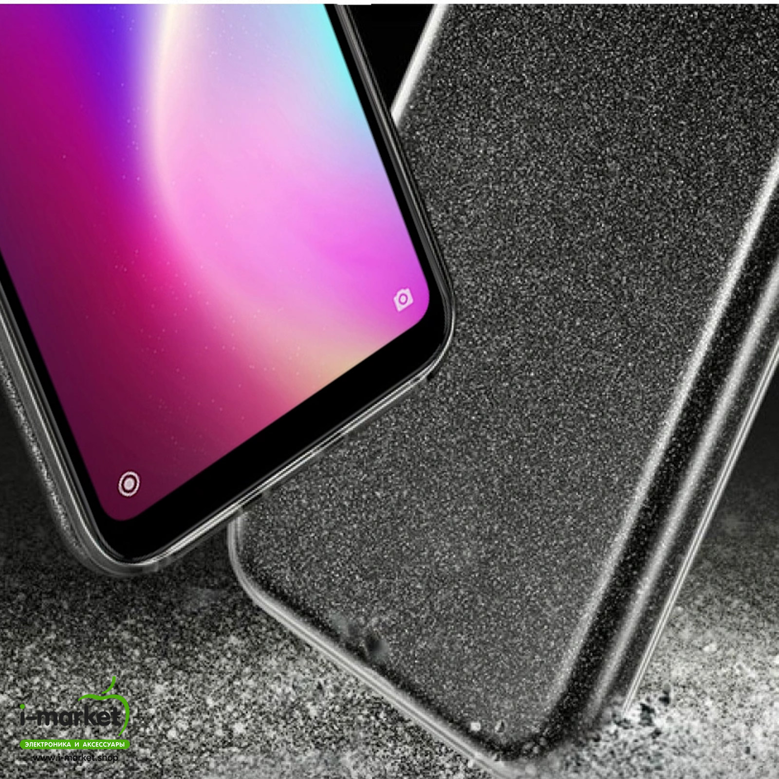 Чехол накладка Shine для XIAOMI Redmi Note 8, силикон, блестки, цвет черный
