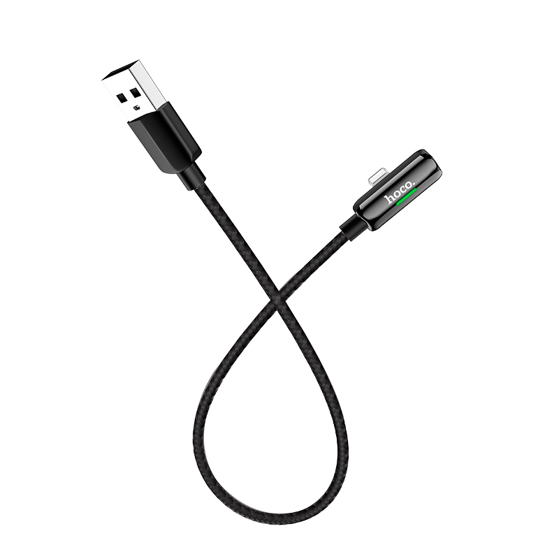 HOCO LS28 аудио конверсионный кабель для Apple Lightning 8-pin, LED индикация заряда, цвет графитовый.
