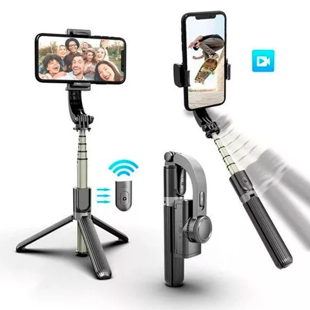 Трипод стабилизатор для смартфонов Gimbal Stabilizer L08, цвет черный (распродажа -30%)