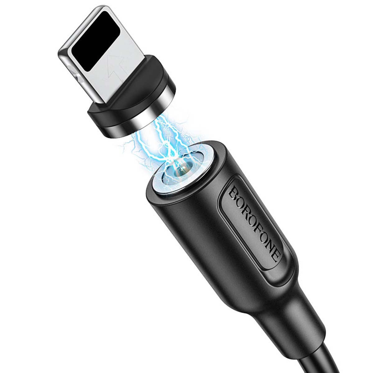 Магнитный зарядный кабель BOROFONE BX41 Amiable Lightning 8 pin, 2.4A, длина кабеля 1 метр, цвет черный | Все по 150