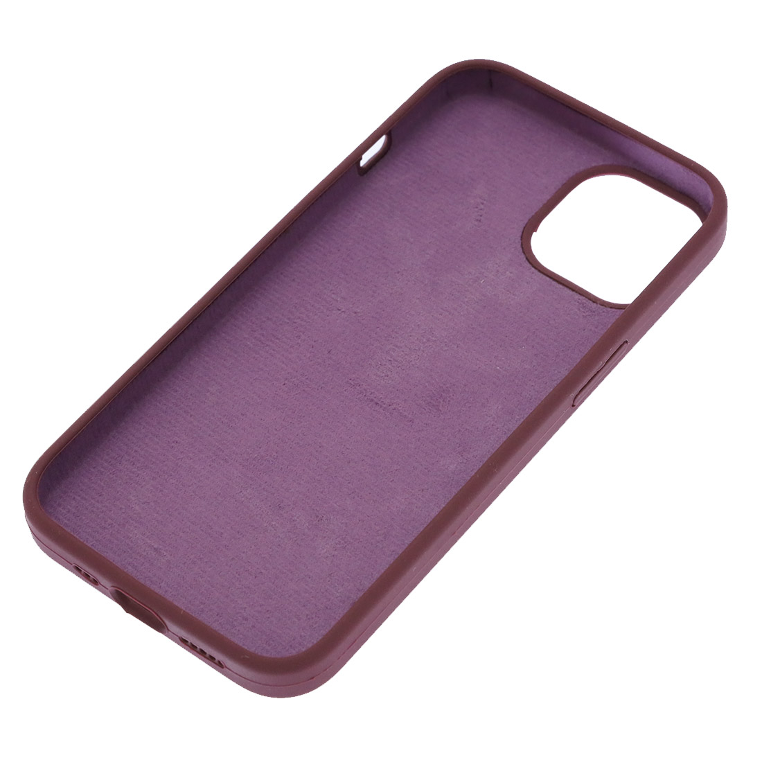 Чехол накладка Silicon Case для APPLE iPhone 14 (6.1"), силикон, бархат, цвет бордовый