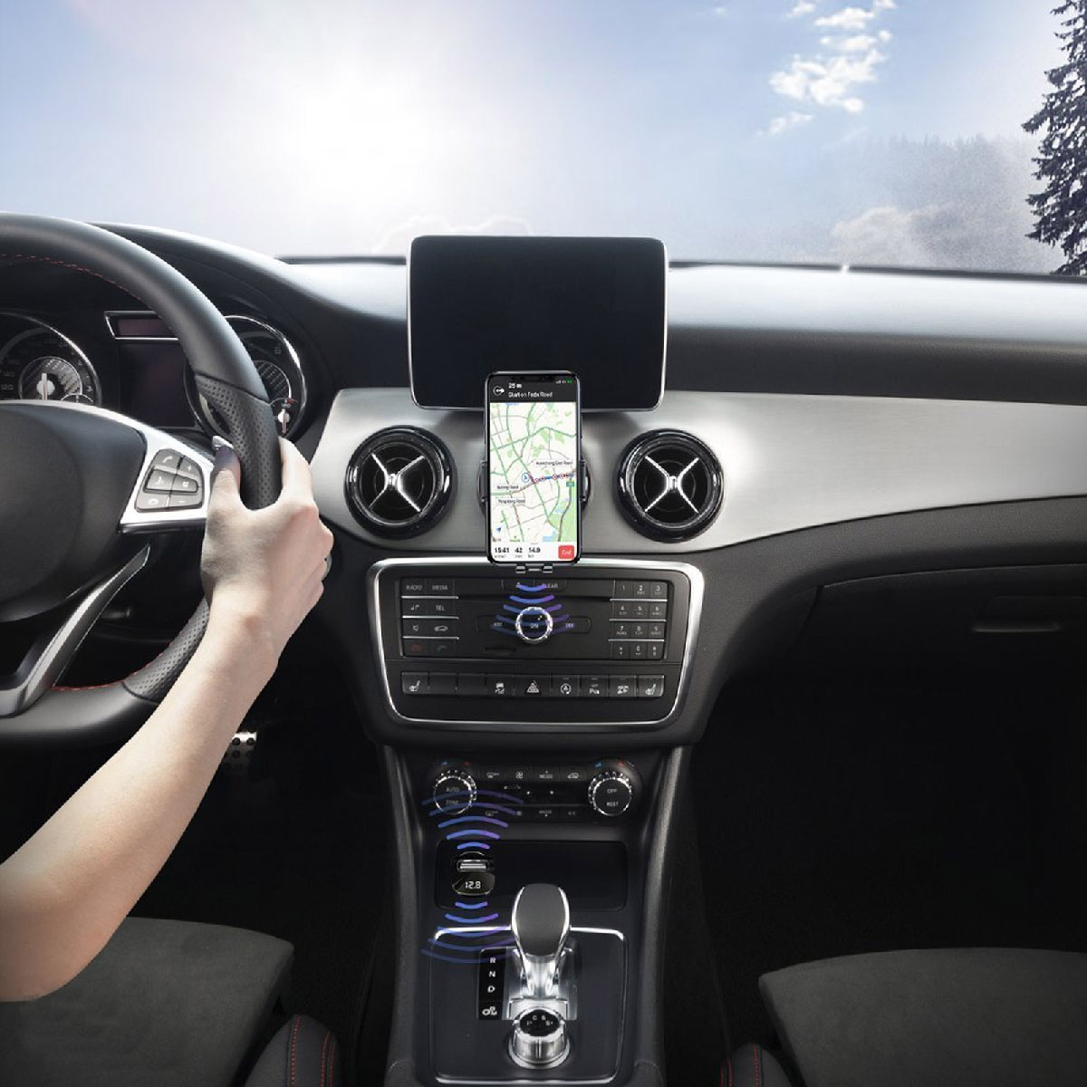 АЗУ (Автомобильное зарядное устройство) Baseus Streamer F40, AUX, Wireless MP3, Bluetooth аудио трансмиттер, цвет черный (распродажа -50%)
