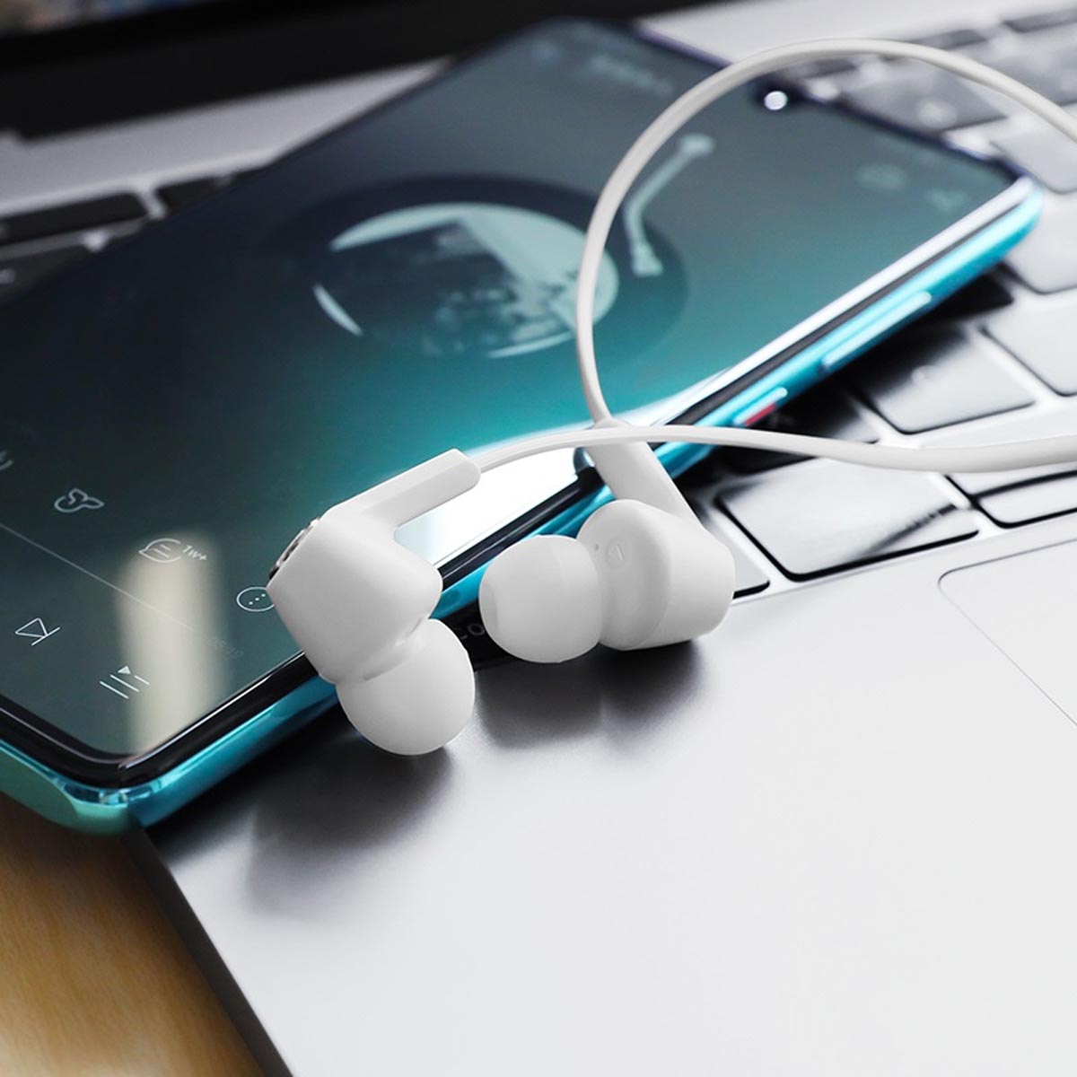 Гарнитура (наушники с микрофоном) проводная, BOROFONE BM37 Noble sound, цвет белый