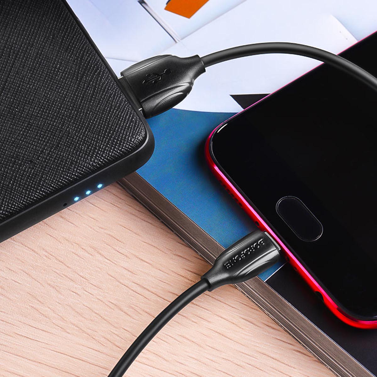 Кабель BOROFONE BX19 Benefit Micro USB, длина 1 метр, силикон, цвет черный