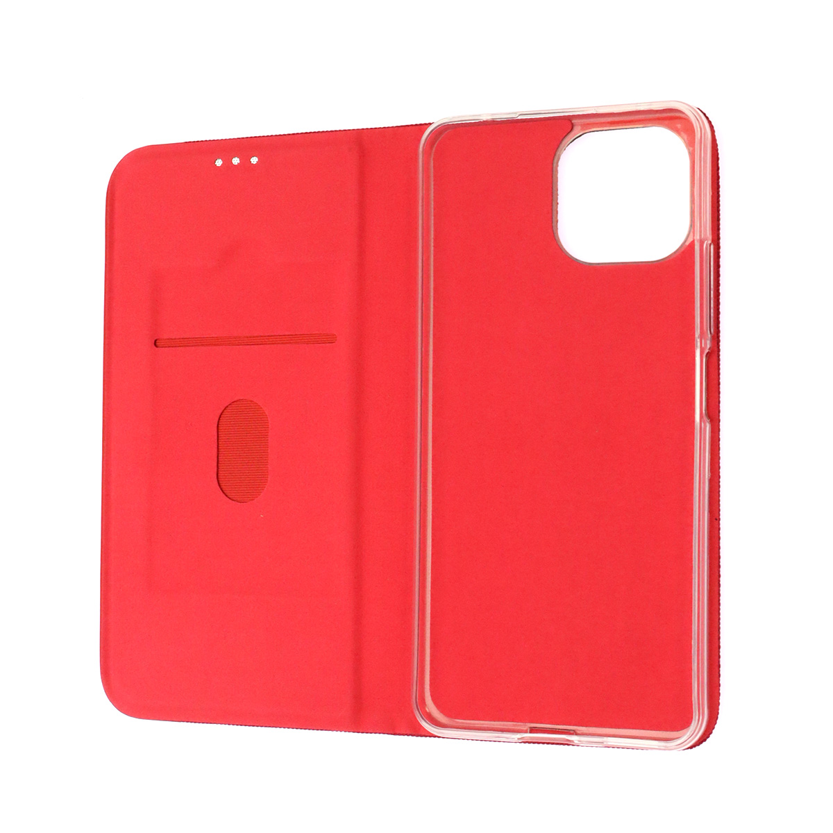 Чехол книжка MESH для XIAOMI MI 11 Lite, текстиль, силикон, бархат, визитница, цвет красный
