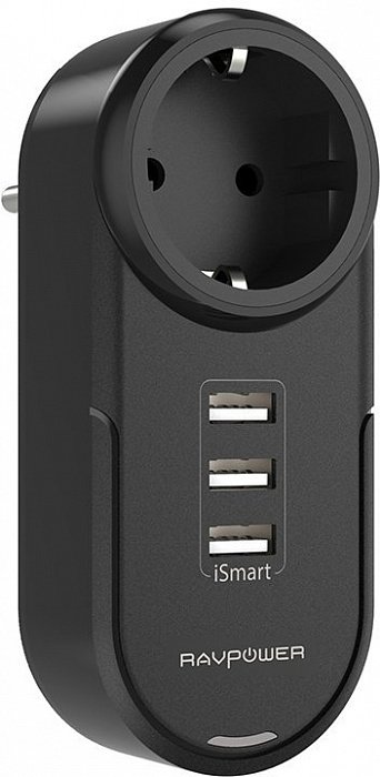 СЗУ Ravpower 220В+ 3 USB (3.4А) RAVPower RP-PC003B, цвет черный | Распродажа по 390