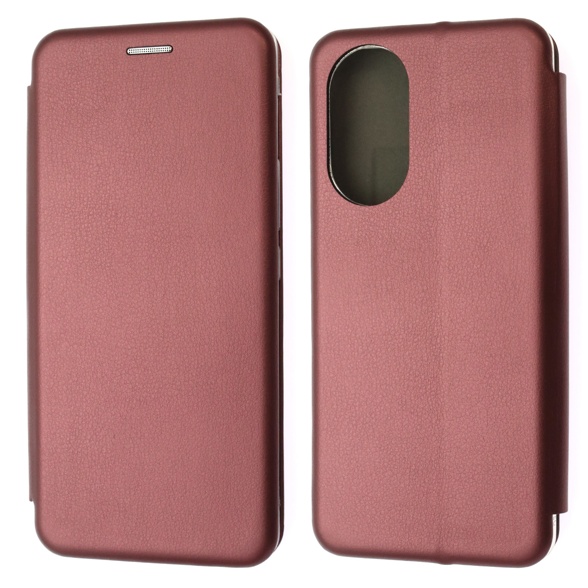 Чехол книжка STYLISH для HUAWEI Honor 50, Nova 9, экокожа, визитница, цвет бордовый