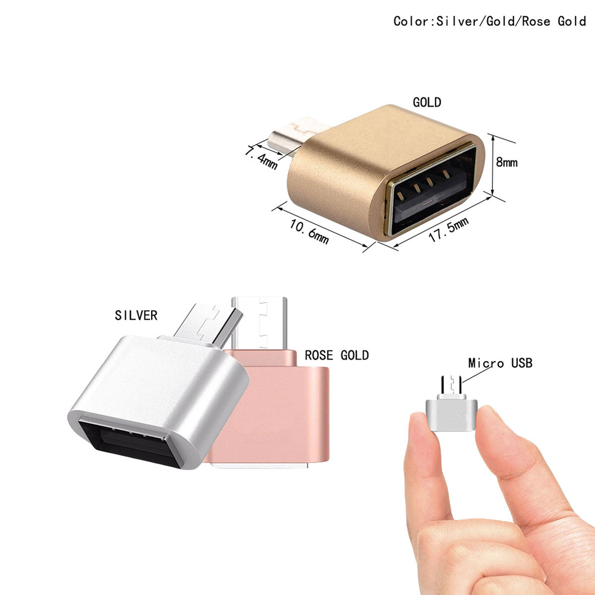 Переходник, адаптер, конвертер OTG на Micro USB 2.1A, C&Q CQ-04, T04, цвет черный