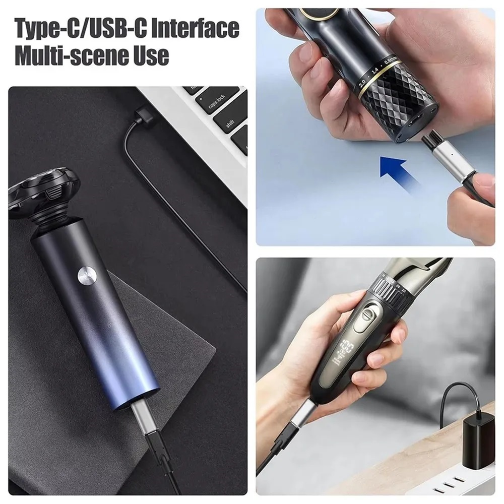 Переходник-адаптер, конвертер с Type-C на разъем зарядки бритв Philips (15 В HQ8505), цвет серебристый