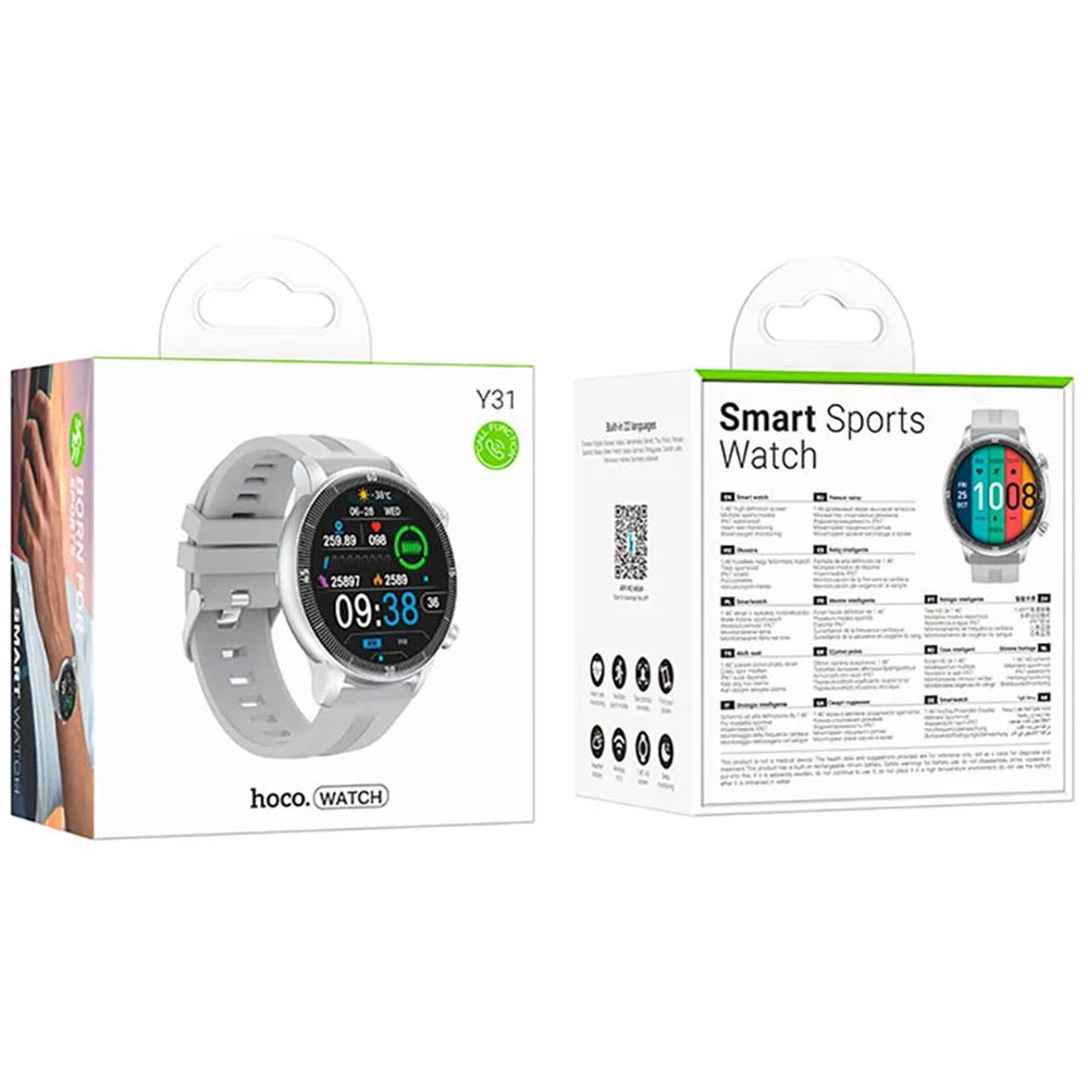 Смарт часы HOCO Y31 Smart sports watch (call version), цвет серебристый