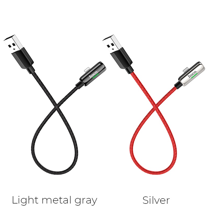 HOCO LS28 аудио конверсионный кабель для Apple Lightning 8-pin, LED индикация заряда, цвет графитовый.