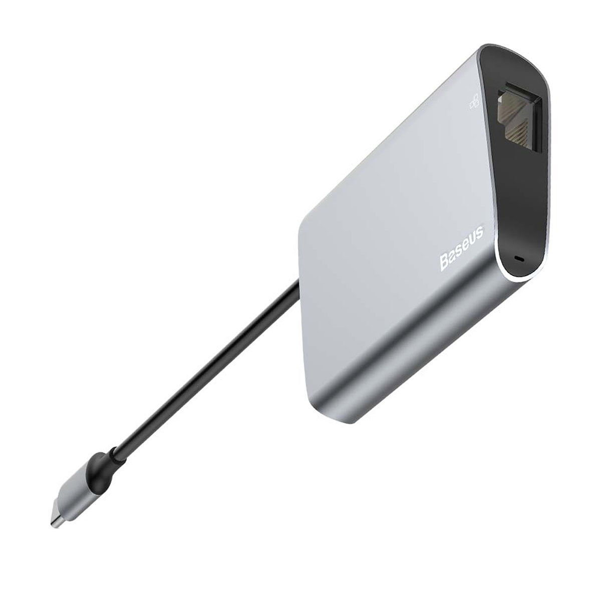 USB-концентратор (ХАБ) Baseus Enjoyment series Type-C на RJ45 + порт USB 3.0, цвет серый