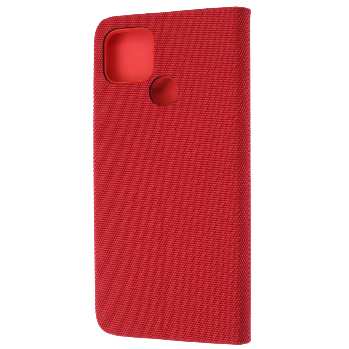 Чехол книжка MESH для Realme C25, C25S, текстиль, силикон, бархат, визитница, цвет красный
