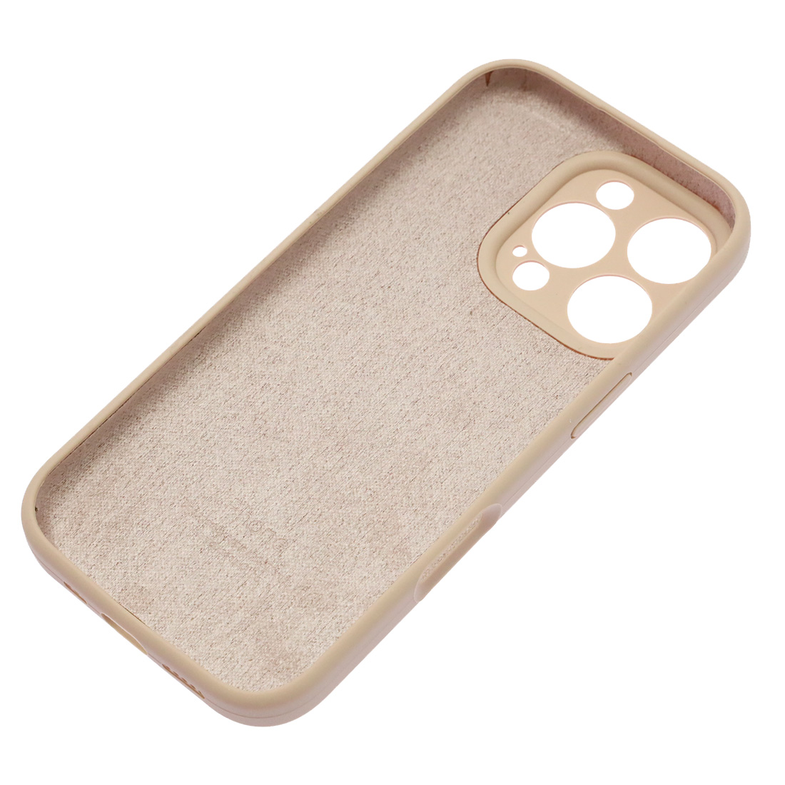 Чехол накладка Silicone Case для APPLE iPhone 16 Pro, L-ogo, защита камеры, силикон, бархат, цвет розовый песок Чехол накладка Silicone Case для APPLE iPhone 16 Pro, L-ogo, защита камеры, силикон, бархат, цвет розовый песок