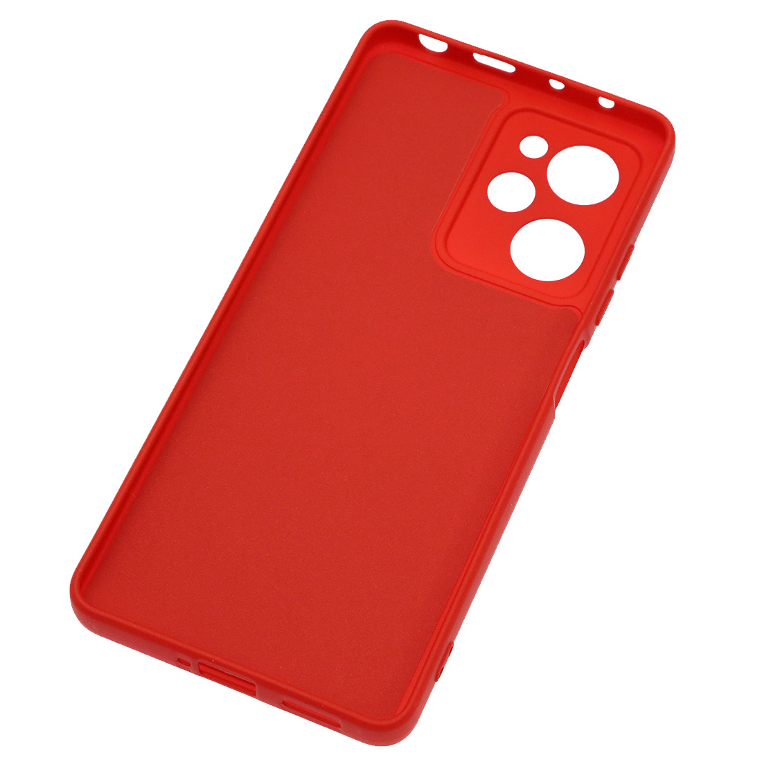 Чехол накладка NANO для XIAOMI POCO X5 Pro 5G, защита камеры, силикон, бархат, цвет красный
