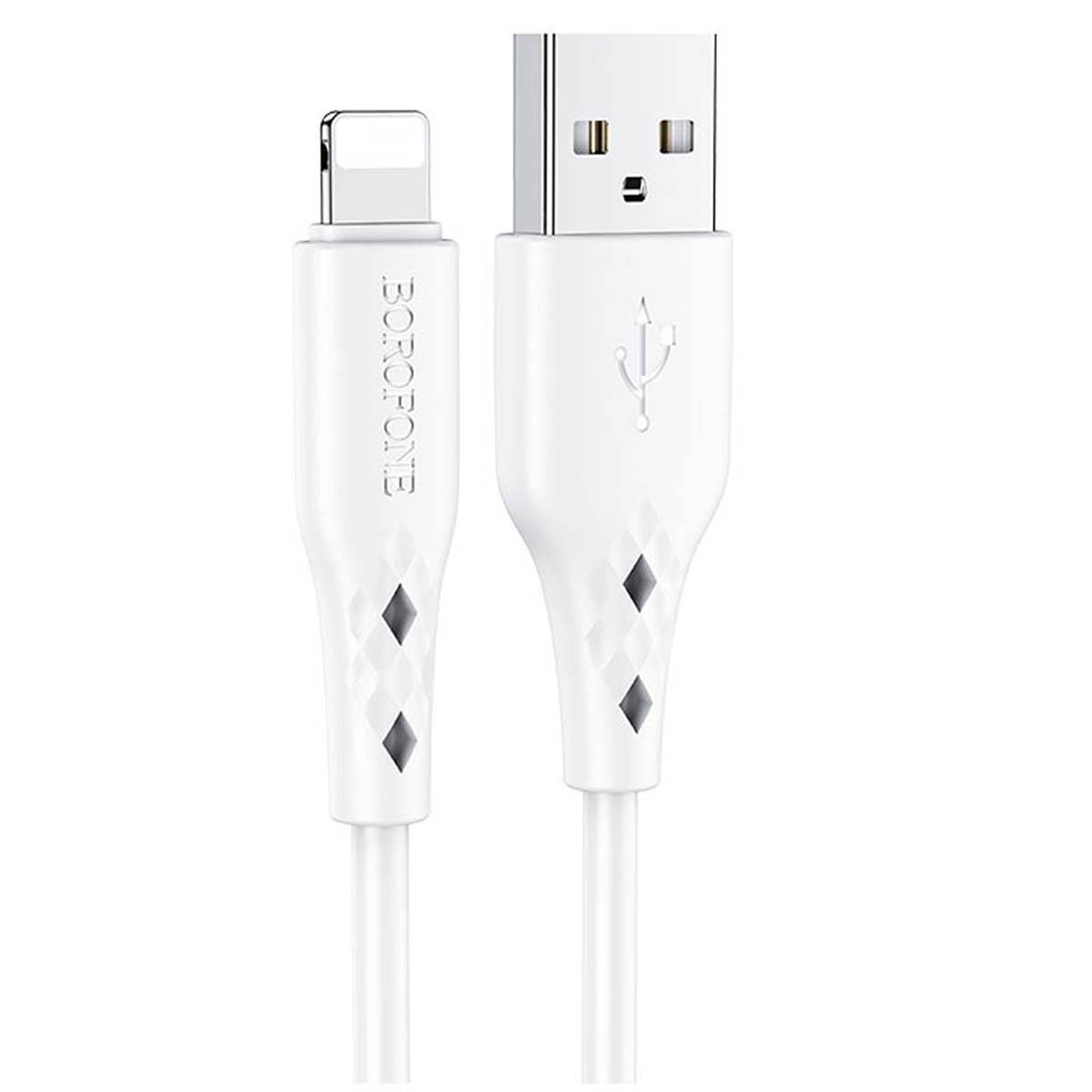 Кабель BOROFONE BX48 Lightning 8 pin, 2.4A, длина 1 метр, силикон, цвет белый