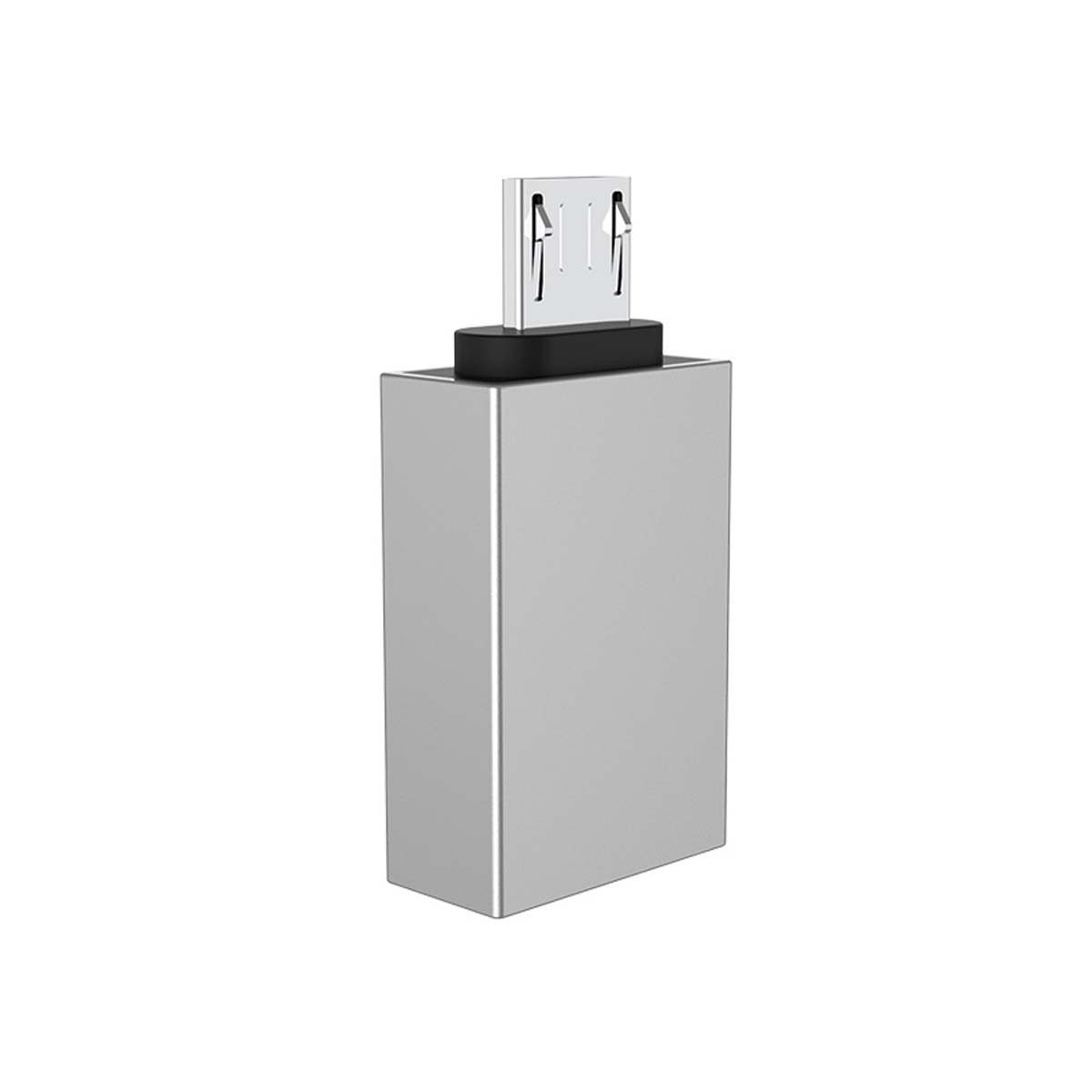Адаптер, переходник, конвертер BOROFONE BV2 USB на Micro USB, поддержка OTG, USB3.0, цвет серебристый