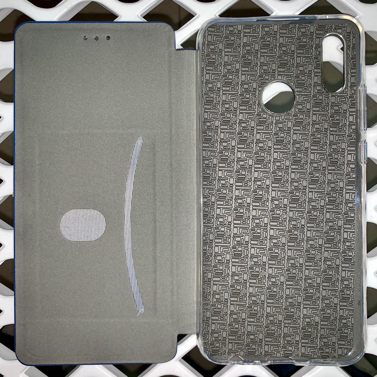 Чехол книжка для HUAWEI Honor Y9 2019, экокожа, визитница, цвет золотистый.