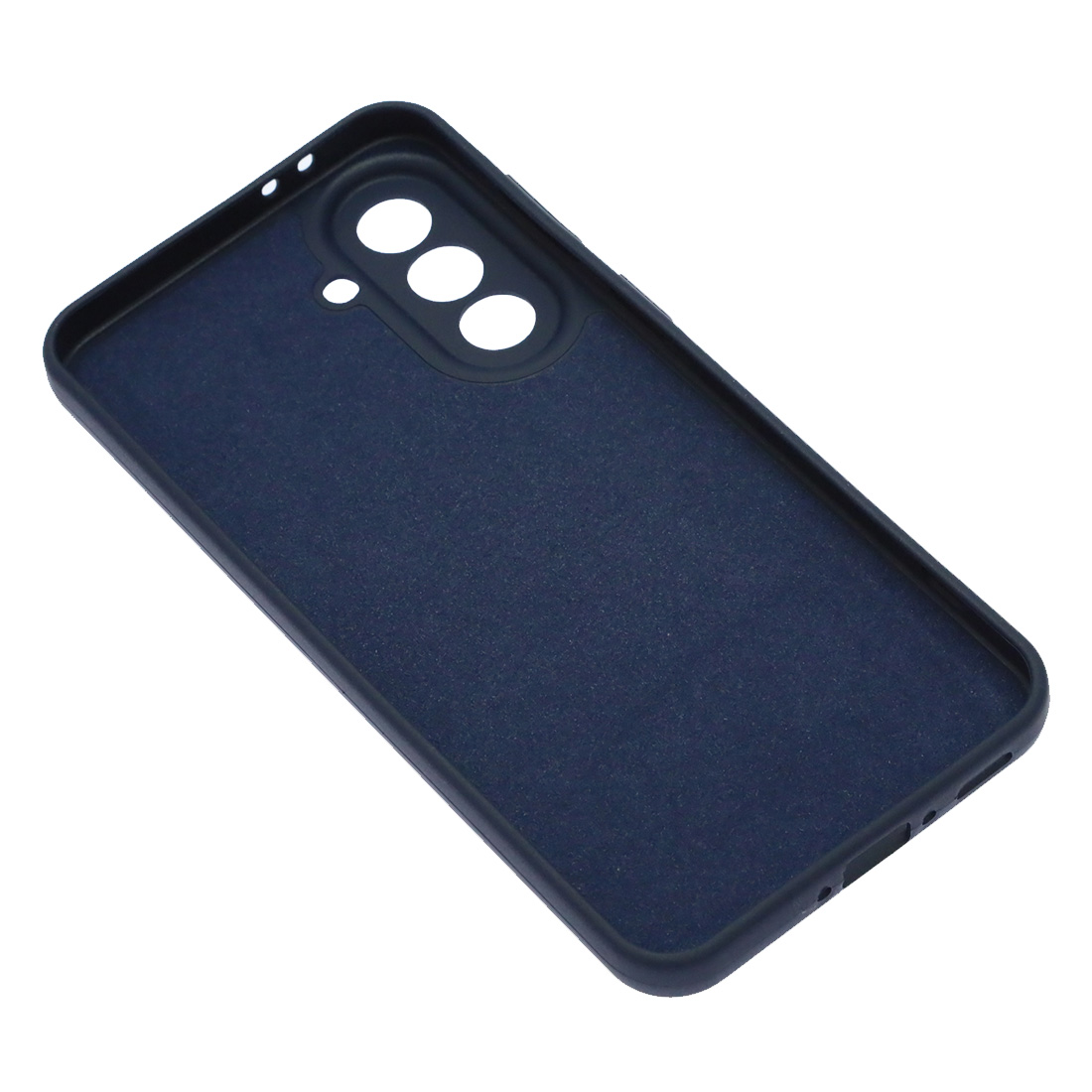Чехол накладка Silicon Cover для SAMSUNG Galaxy A37, защита камеры, силикон, бархат, цвет темно синий