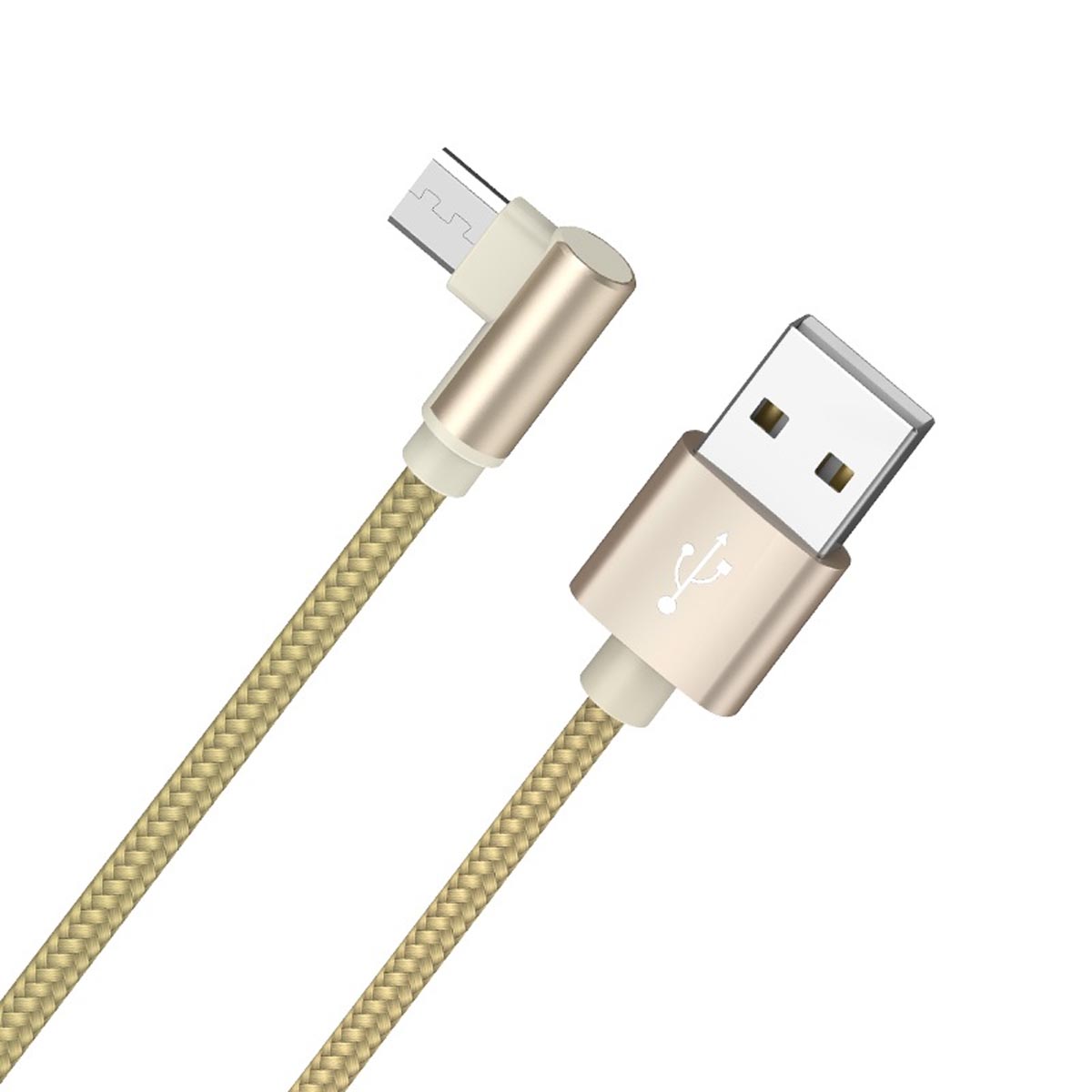 Кабель угловой BOROFONE BX26 Express Micro USB, 2.4А, длина 1 метр, угловой коннектор, тканевая оплетка, цвет золотистый