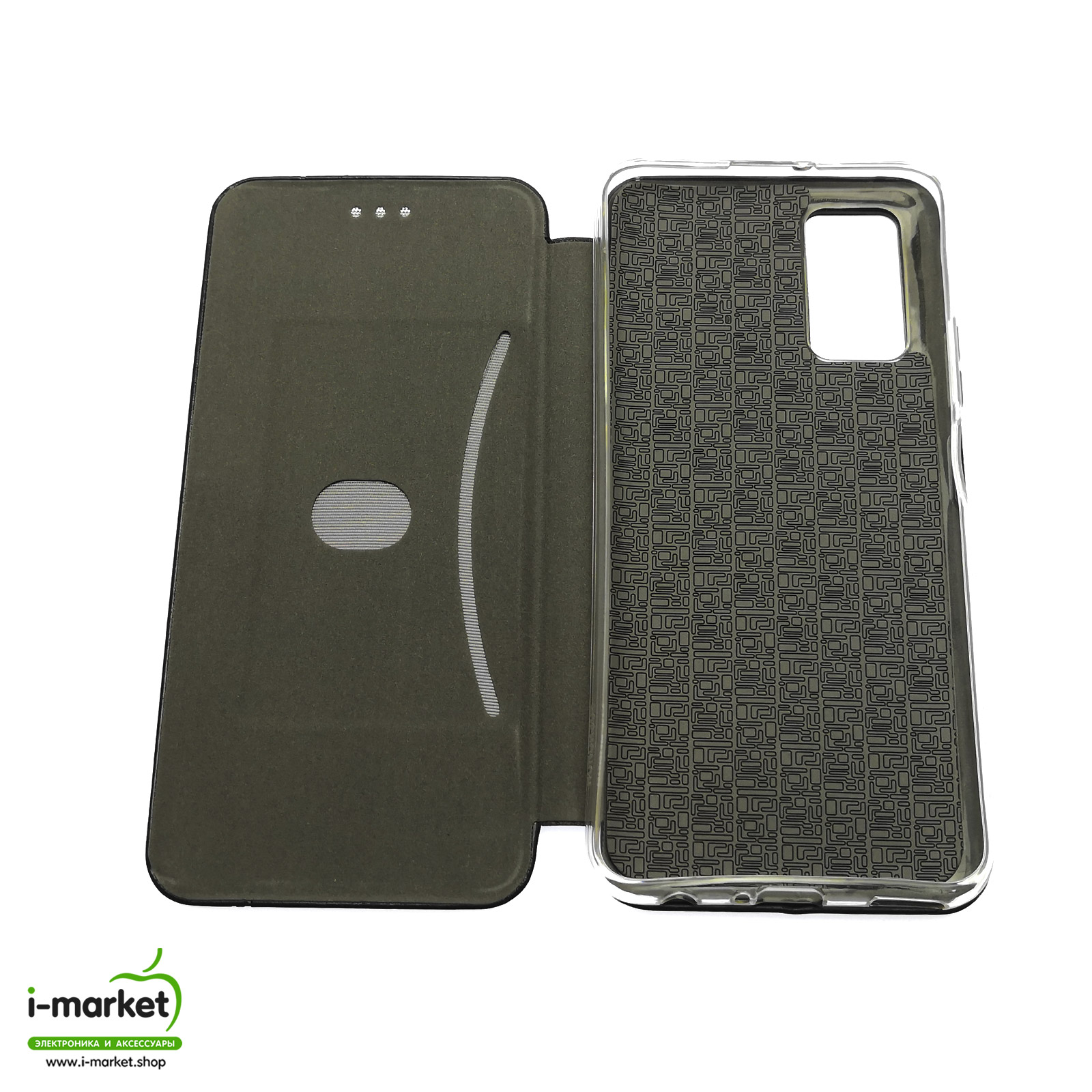Чехол книжка LIZARD для HUAWEI Honor 30 Pro (EBG-AN10), Nova 7 Pro, экокожа, визитница, цвет черный.