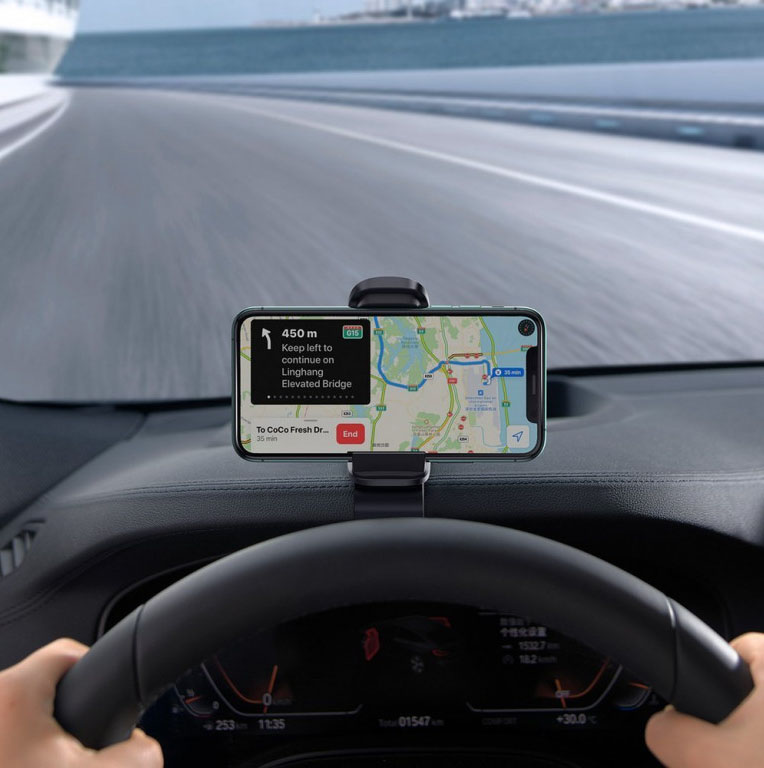 Автомобильный держатель BASEUS SUDZ-A0S Big Mouth Pro Car Mount, прищепка на торпеду, цвет серебристо черный.