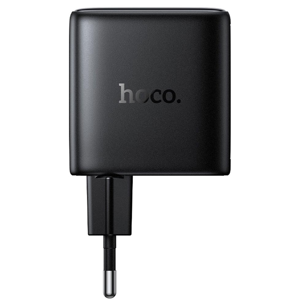 СЗУ (Сетевое зарядное устройство) HOCO N79 GaN Sapiencia, 2 USB Type C, 1 USB A, PD65W, QC3.0 18W, дисплей, кнопка, цвет черный