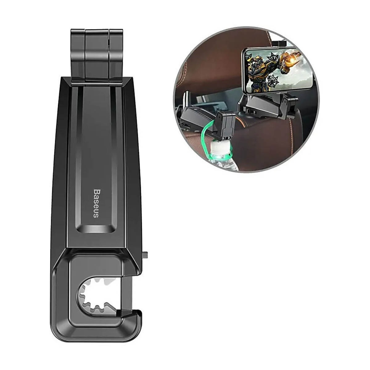 Автомобильный держатель Baseus backseat vehicle phone holder hook, цвет черный
