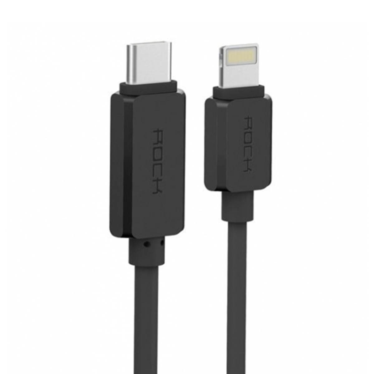 Кабель ROCK USB Type C на APPLE Lightning 8 pin, длина 1 метр, цвет черный
