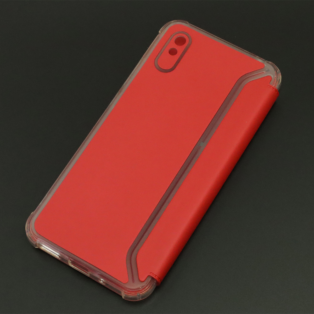 Чехол книжка для XIAOMI Redmi 9A, экокожа, визитница, цвет красный