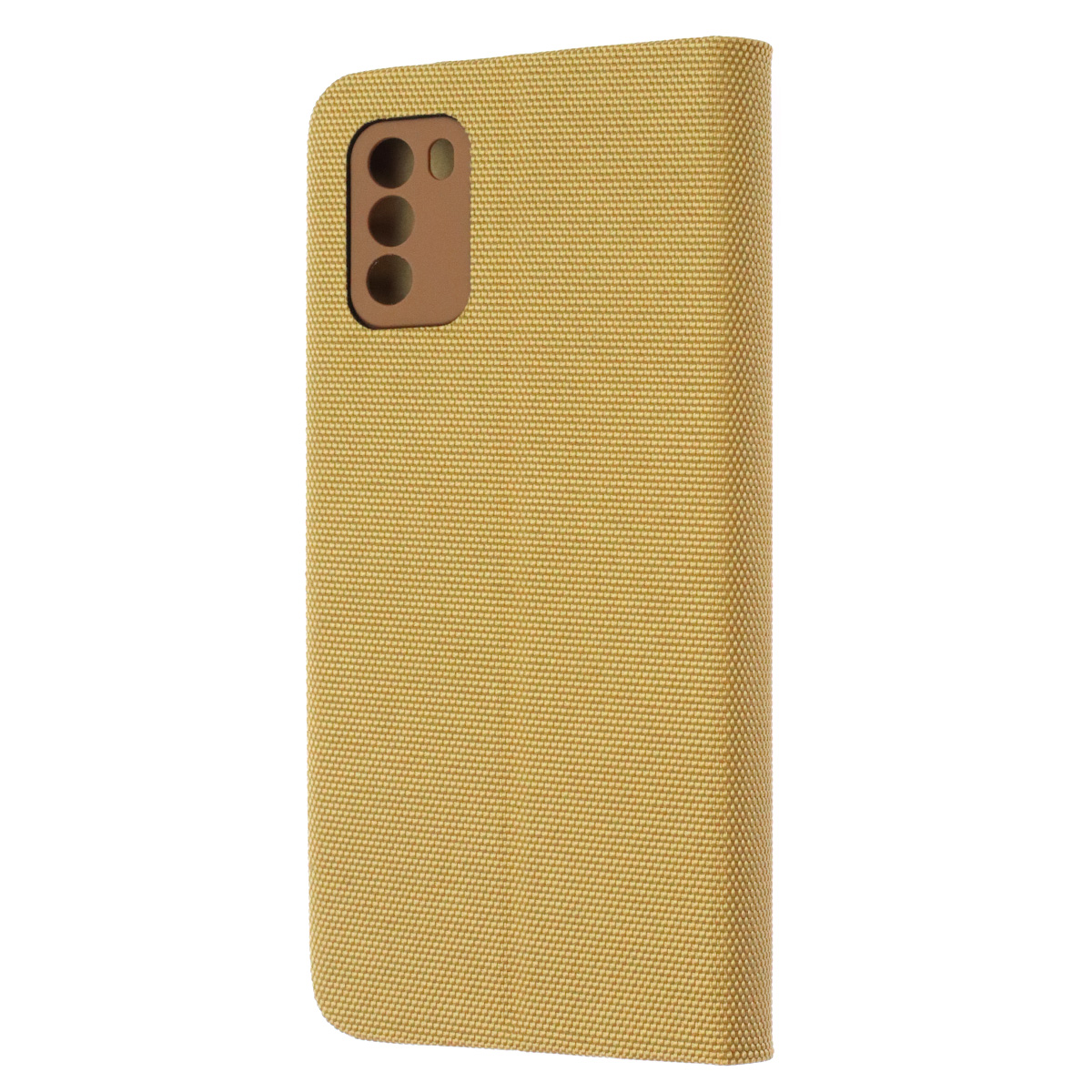 Чехол книжка MESH для XIAOMI POCO M3, текстиль, силикон, бархат, визитница, цвет золотистый