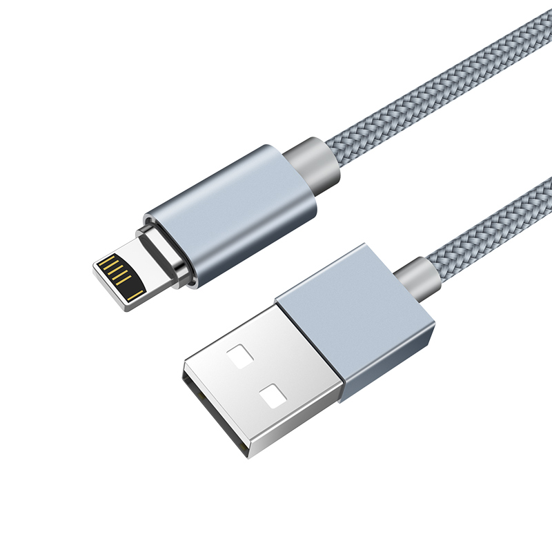 HOCO U40A магнитный кабель-USB magnetic adsorption Lightning 8-pin, 1.2 метра, цвет графитовый металл | Последняя цена
