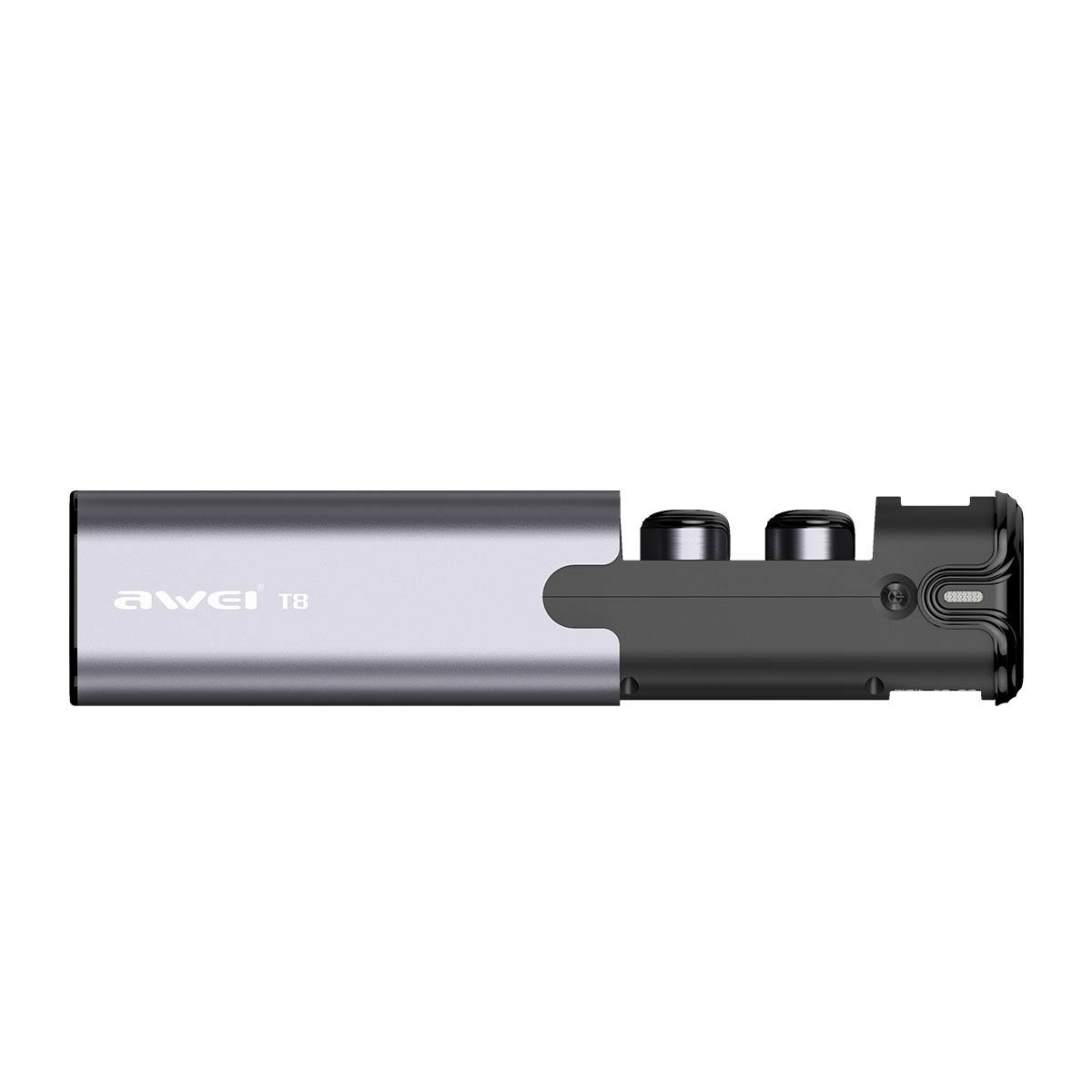 Гарнитура (наушники с микрофоном) беспроводная, AWEI T8 TWS Bluetooth Earphone цвет серый.